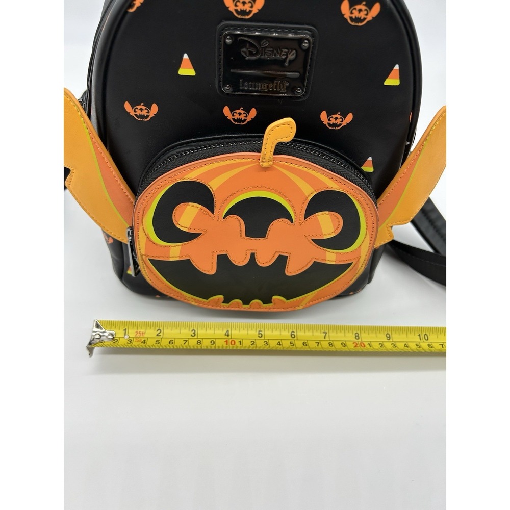 Disney Loungefly Boxlunch Exclusive Stitch Jack-o'-Lantern Pumpkin Mini Backpack - Picture 12 of 13